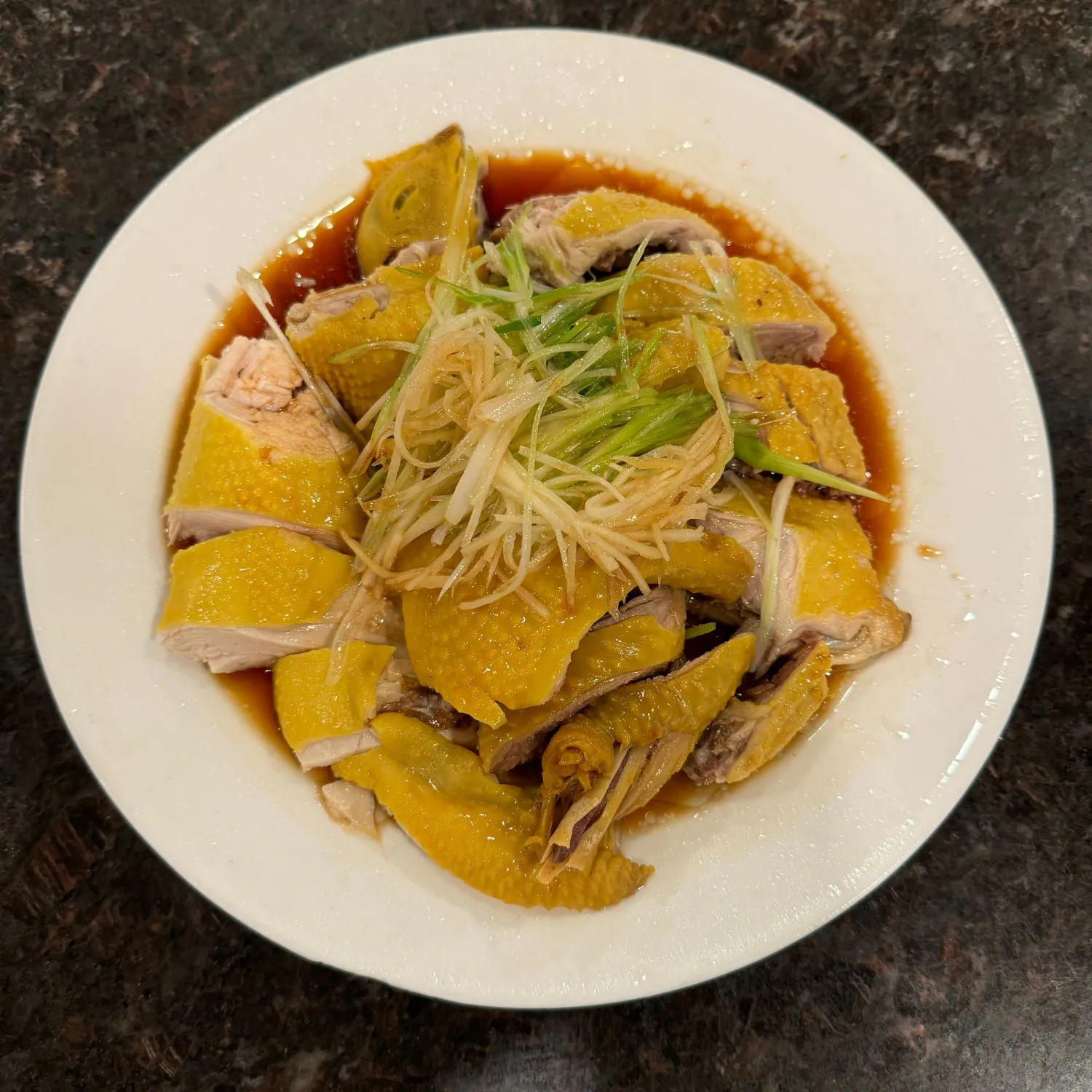 Poached chicken dressed with scallion oil and soy sauce at China Palace Restaurant, a Chinese Restaurant in Milpitas